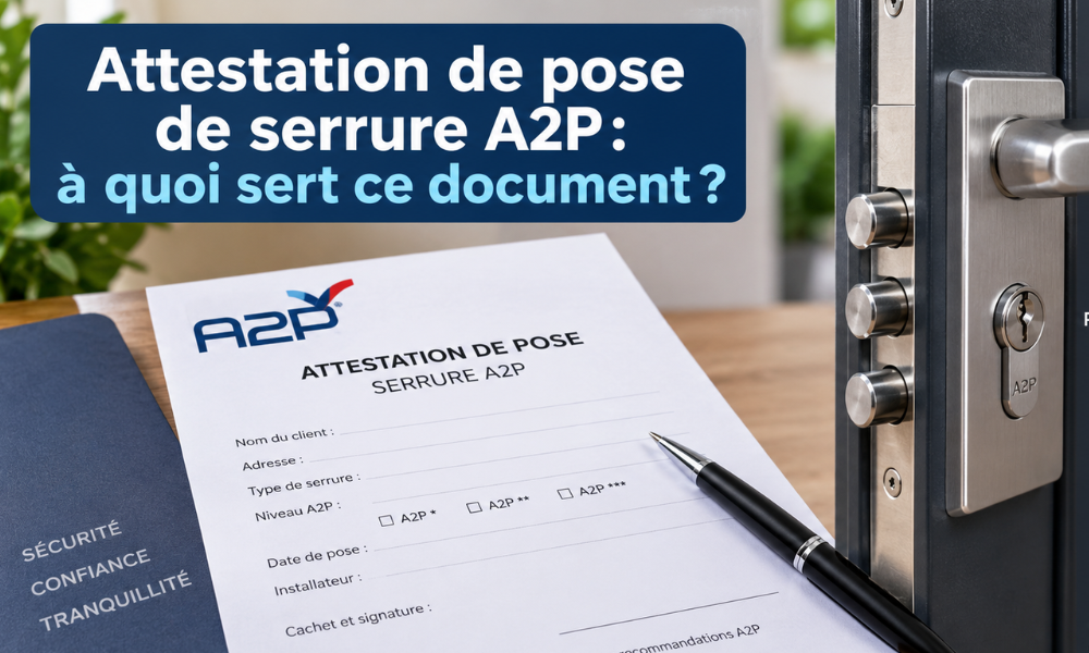 Attestation de pose de serrure A2P : à quoi sert ce document, attestation pose serrure a2p,